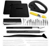Seconero 45 Pieza Espatula Vinilo Conjunto, Kit de herramientas de alisado, Coche Spatula Para Vinilo, Cuchillo De Corte, Trimmer, Ideal Para Tintes De Coche, Ventanas, Muebles, Papel Tapiz, Bricolaje