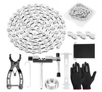 Seconero Cadena de Bicicleta de 6/7/8 Velocidades, 1/2 x 3/32 Pulgadas 116 Eslabones con Rompecadena y Alicate 3 par de Candado Cadena, Cadena de Bicicleta de Montaña