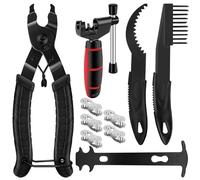 Seconero Herramientas de Cadena de Bicicletas, Tronchacadenas Bicicleta, Alicate de Cadena de Bicicletas, Medidor Cadena Bicicleta, Cepillo, 5 Pares Eslabones Perdidos para Cadenas de 6-12 Velocidades