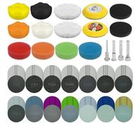 Seconero Kit Pulido Faros Coche de 158 Piezas Esponja Pulir para Coche, Discos de Lijado 75mm para Taladro, Restauración de Faros Lijas Húmedas y Secas 60-10000 Granos, para Auto, Madera y Metal