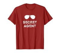Secret Agent Halloween Funny Costume Camisetas Camiseta, Hombre, Arándano, L