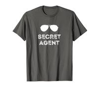 Secret Agent Halloween Funny Costume Camisetas Camiseta, Hombre, Asfalto, L