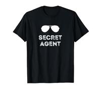 Secret Agent Halloween Funny Costume Camisetas Camiseta, Hombre, Negro, L