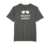 Secret Agent Halloween Funny Costume Camisetas Camiseta, Hombre Tallas Grandes, Asfalto, 2X Alto