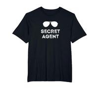 Secret Agent Halloween Funny Costume Camisetas Camiseta, Hombre Tallas Grandes, Negro, 5X Alto