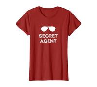 Secret Agent Halloween Funny Costume Camisetas Camiseta, Mujer, Arándano, L