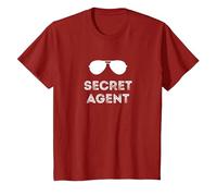 Secret Agent Halloween Funny Costume Camisetas Camiseta, Niños, Arándano, 10 años
