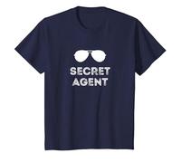 Secret Agent Halloween Funny Costume Camisetas Camiseta, Niños, Azul Marino, 10 años