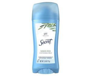 Secret Antitraspirante e deodorante per le donne, pH equilibrato invisibile solido, doccia profumo fresco, 2.6 Oz