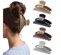 SECRET AROMA Clips de garra de pelo de acrílico grande de 4 piezas para el cabello grueso Clips de mandíbula de cabello fuerte Barretas de pelo de plátano antideslizantes Accesorios para mujeres niñas