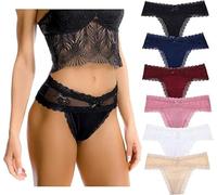 SECRET AROMA String Sexy pour Femme, Sous-vêtements en Dentelle, Culottes Extensibles, Culottes Bikini Sans coutures, Lot de Tailles S à XL