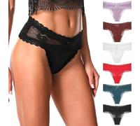 SECRET AROMA String Sexy pour Femme, Sous-vêtements en Dentelle, Culottes Extensibles, Culottes Bikini Sans coutures, Lot de Tailles S à XL