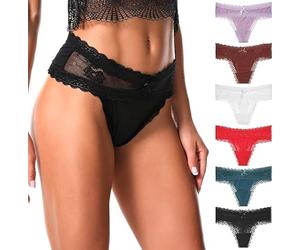 SECRET AROMA String Sexy pour Femme, Sous-vêtements en Dentelle, Culottes Extensibles, Culottes Bikini Sans coutures, Lot de Tailles S à XL