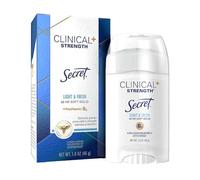 Secret Clinical Strength - Desodorante antitranspirante suave y sólido, ligero y aroma fresco 1,60 oz (Pack de 2)
