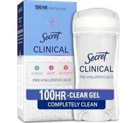 Secret Clinical Strength Desodorante y Antitranspirante para Mujer, Gel Transparente, Completamente Limpio, 6,6 oz