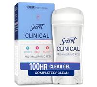 Secret Clinical Strength Desodorante y Antitranspirante para Mujer, Gel Transparente, Completamente Limpio, 6,6 oz