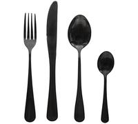 Secret de Gourmet - Cubertero de acero inoxidable Shadow de 16 piezas, negro