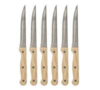 Secret de Gourmet - Cuchillo chuletero de madera y acero inoxidable (juego de 6)