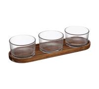 Secret de Gourmet - Juego de aperitivo "le café" 4 piezas de vidrio y madera