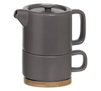 Secret de Gourmet Solitaire Nature - Tetera de cerámica con taza extraíble integrada