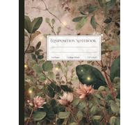 Secret Garden Composition Notebook - College Ruled - 7.5 x 9.25" - 110 Lined Pages: Vintage Botanical Cover with Fireflies and Forest Flowers - Matte Softcover Journal