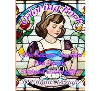 Secret Garden Tea Party: Stained Glass effect Coloring Book: Secret Garden Tea Party: Stained Glass Coloring Book / Adult coloring book for relaxation/ Fantasy garden /stress relief for adults 30+