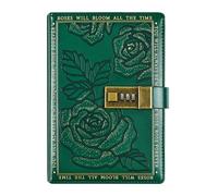 Secret Journal Lock - B6 Password Diary, 224 páginas Organizador de tapa dura rosa, el cierre de correa segura protege notas privadas, un elegante planificador de cuero con límite de cuero diseñado pa
