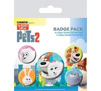 Pack de Chapas Metálicas Pyramid Mascotas 5 unidades 2.5cm/3.8cm Licencia Oficial