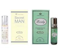 Secret Man & Lovely Concentrated Perfume Oil Pack of 2 | Long-Lasting Alcohol-Free Attar for Men & Women | 6ml Each Roll-On