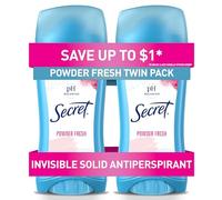 Secret Original Powder Fresh Scent Women's Invisible Solid Ph Balanced Antiperspirant & Deodorant Twin Pack 5.2 Oz by Secret