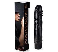 Secret Play FEM108 Vibrador realístico en color negro tacto jelly presentado en caja Puro Cubano - 226 gr