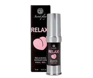 SECRET PLAY - Gel Relajante Anal para Sexo Seguro y Placentero "Relax!" | Sensación de Elasticidad y Relajación | Larga Duración | Ingredientes Naturales | Envase Airless 15 ml
