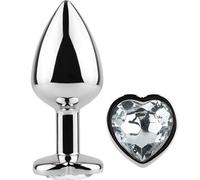 Secretplay - metal butt plug corazÓn transparente talla s 7 cm