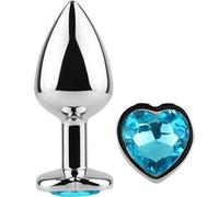 Secretplay - metal butt plug corazÓn azul talla s 7 cm
