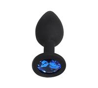 Secret Play Plug Anal Pequeño Silicona Negro y Azul - 1 Unidad