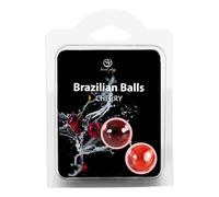 SECRETPLAY Brazilian Balls Cereza Set - Lubricante Saborizado Ideal Para Masajes Sensuales