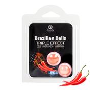 SECRET PLAY - Set 2 Brazilian Balls Triple Efecto | Aceite para Masaje Aromático | Triple Efecto | 2 Unidades