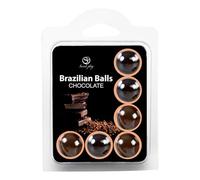 SECRET PLAY - Set 6 Brazilian Balls Chocolate | Aceite para Masaje Aromático | Aroma Chocolate | 6 Unidades