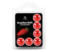Secretplay Set 6 Bolas brasileñas – Aceite para masaje aromático, Aroma fresa