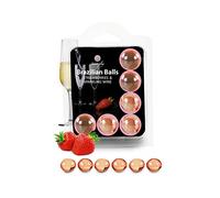 SECRET PLAY - Set 6 Brazilian Balls Fresa & Cava | Aceite para Masaje Aromático | Aroma Fresa & Cava | 6 Unidades