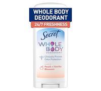 Secret Whole Body Stick - Desodorante sin aluminio para mujer, aroma a melocotón y vainilla, 2.4 onzas