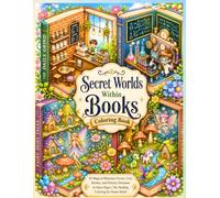 Secret Worlds Within Books Coloring Book: 50 Magical Miniature Scenes, Cozy Rooms, and Fantasy Dioramas in Open Pages | No Shading Coloring for Stress Relief