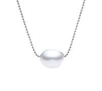 Secret & You Collar de Perla Cultivada de Agua Dulce Compuesto por una Cadena de Acero y un Colgante Perla de 11-12mm Cierre cómodo y súper Seguro.