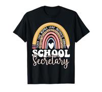 Secretaria de la Escuela Rainbow Leopard Regreso a la Escuela Camiseta
