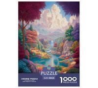 Secretos paisajes del Bosque primitivo Puzzle Regalo Creativo Decoración del Hogar 1000 Piezas Cloudy Foothill Realm Rompecabezas Imposible Juguetes Desafiantes para Adultos 38x26cm/1000pcs