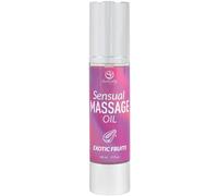 SECRET PLAY - Aceite de Masaje Erótico con Textura Sutil y Deslizante | Hidratante para la Piel y Aromático | Perfecto para Masajes Sensuales | Aroma Frutas Exóticas | 50 ml