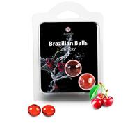 SECRETPLAY Brazilian Balls Cereza Set - Lubricante Saborizado Ideal Para Masajes Sensuales