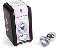 Secretplay - metal butt plug corazÓn transparente talla s 7 cm