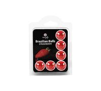 Secretplay Set 6 Bolas brasileñas – Aceite para masaje aromático, Aroma fresa