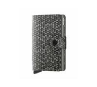 Secrid Cartera de piel, presenta un diseño compacto y espacioso, el mecanismo patentado permite sacar las tarjetas con un simple movimiento, cierre lateral con botón, perfil c, Hexagon Grey, Talla